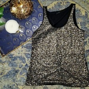 NWOT 💖💖Express Sequin Tank black silver and gold